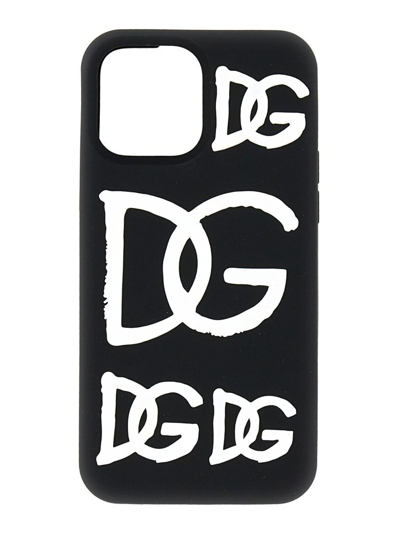 Shop Dolce & Gabbana Logo Print Iphone 13 Pro Max Case In Black