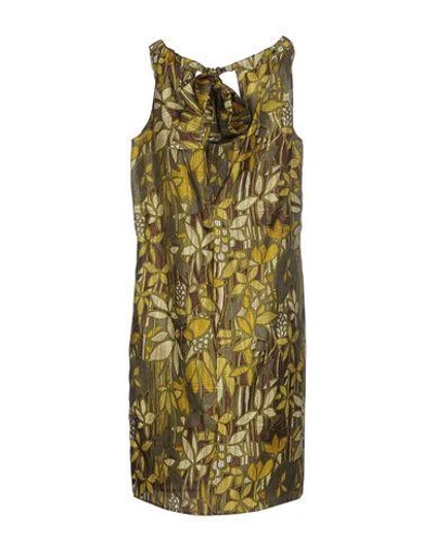 Shop Marni Knee-length Dresses In Military Green