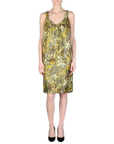 Shop Marni Knee-length Dresses In Military Green