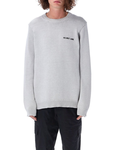 Shop Helmut Lang Logo Printed Panelled Sweater In Grey