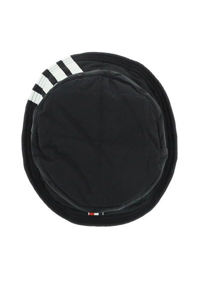 Thom Browne Black 4-bar Bucket Hat In Black