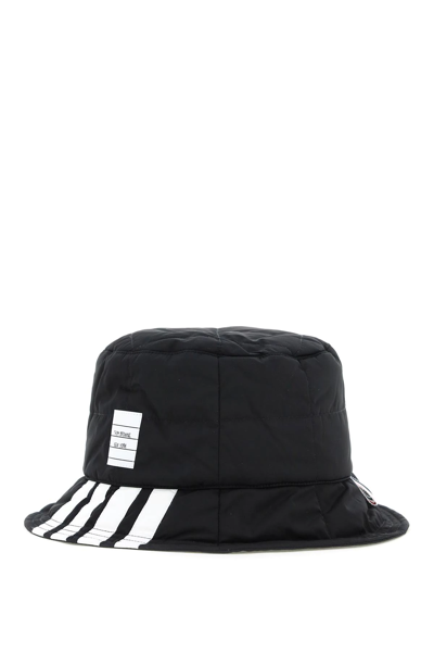 Thom Browne Black 4-bar Bucket Hat In Black