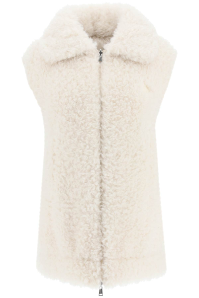 Shop Moncler 'achard' Reversible Vest In White,beige