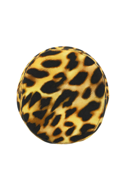 Stella Mccartney Orange Leopard Print Logo Cotton Bucket Hat In Yellow,brown