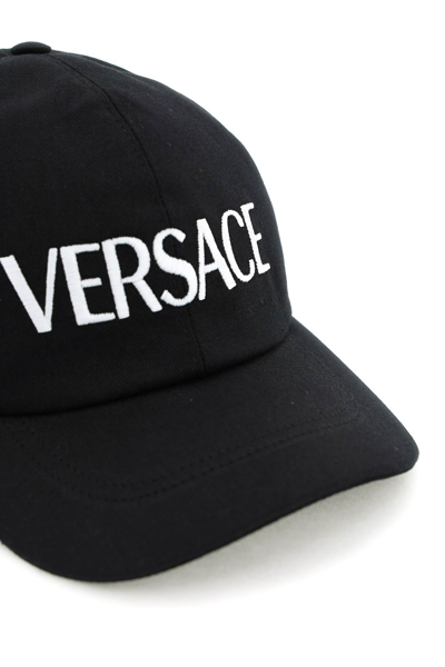 Shop Versace Baseball Cap With Logo Embroidery In Black