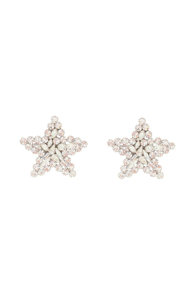 Shop Alessandra Rich Star Earrings In Silver