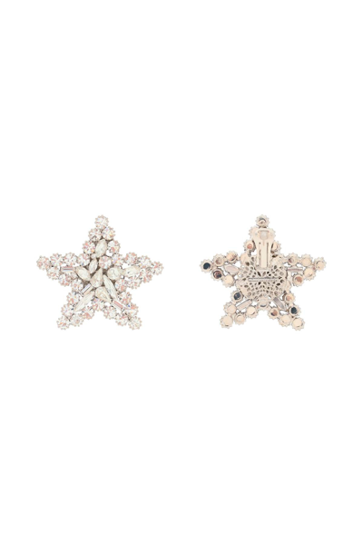 Shop Alessandra Rich Star Earrings In Silver