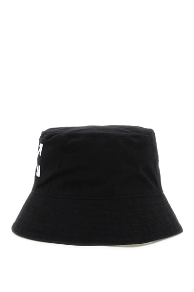 Shop Off-white 'arrows' Cotton Bucket Hat In Black