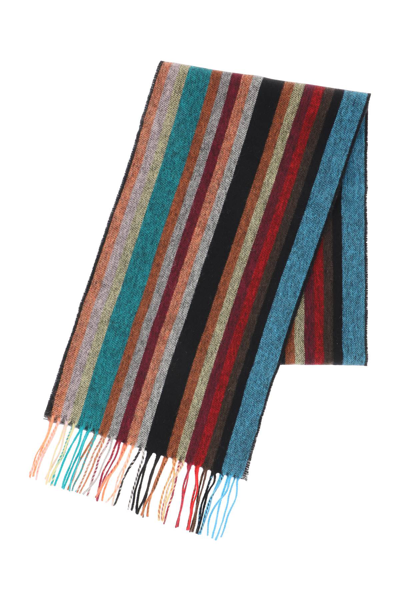 Shop Paul Smith Signature Stripe Scarf In Blue,yellow,red