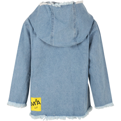 Shop Marques' Almeida Light Blue Sweatshirt For Girl In Denim