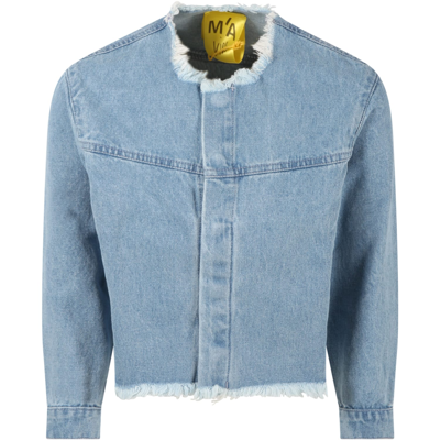 Shop Marques' Almeida Light Blue Jacket For Girl In Denim