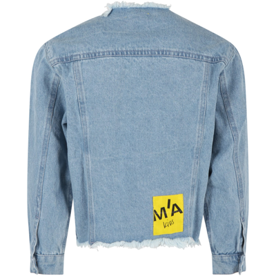 Shop Marques' Almeida Light Blue Jacket For Girl In Denim