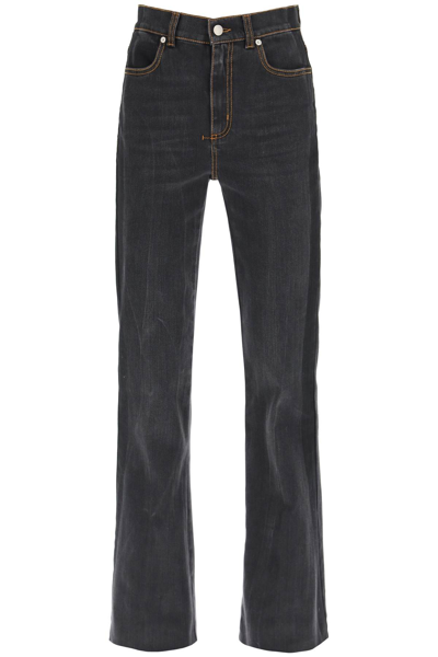 Shop Alexander Mcqueen Bootcut Stretch Denim Jeans In Black