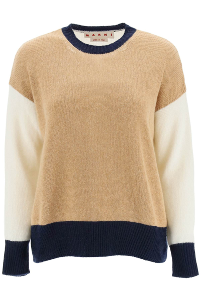 Shop Marni Color Block Cashmere Sweater In Multi-colored