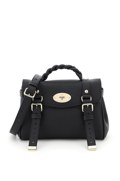 Shop Mulberry Alexa Grained Leather Mini Bag In Black