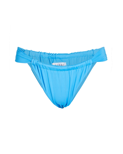 Shop Aexae Ruched Bikini Bottoms In Blue-lt