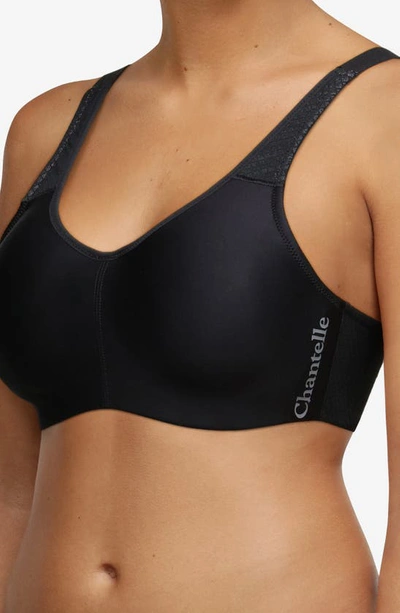Shop Chantelle Lingerie Everyday High Support Underwire Sports Bra In Black/ Grey-11