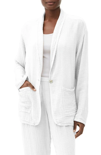 Michael Stars Dana Cotton Gauze Relaxed Blazer In White