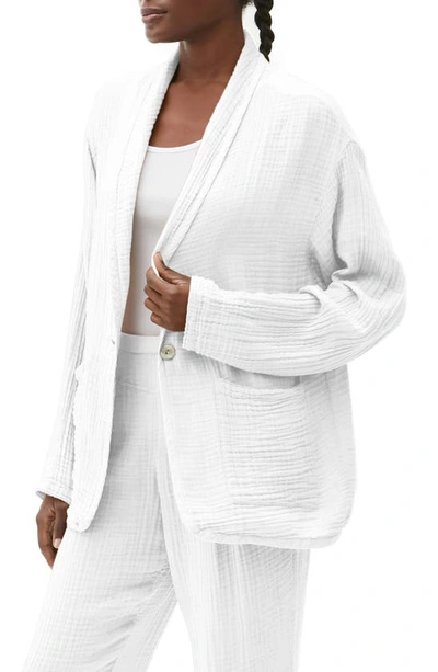 Michael Stars Dana Cotton Gauze Relaxed Blazer In White