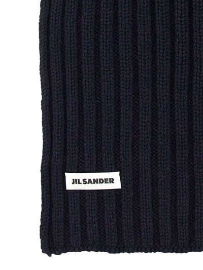 Shop Jil Sander Women's Blue Other Materials Scarf