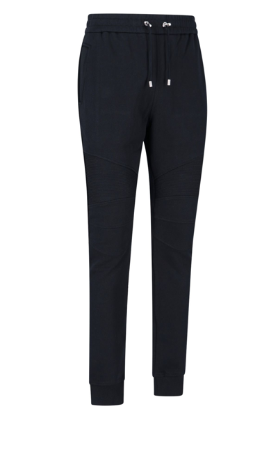 Shop Balmain Men's Black Cotton Joggers