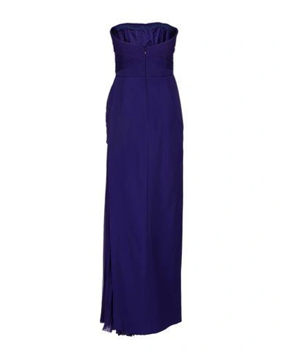 Shop J Mendel Long Dress In Dark Purple