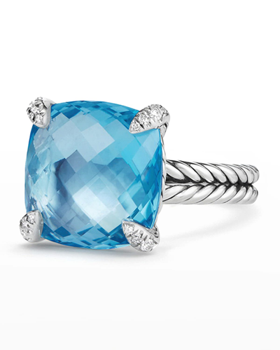 Shop David Yurman 14mm Chatelaine Ring In Blue Topaz