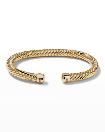 Shop David Yurman Men's Cable Cuff Bracelet In 18k Gold, 7mm