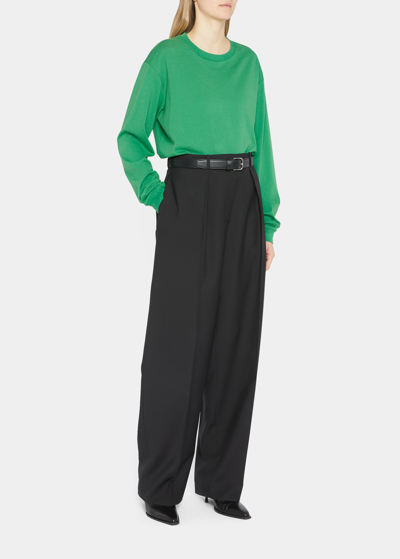 Shop The Row Ciles Oversized Organic Cotton Top In Green