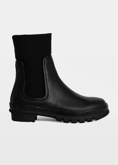 Shop Legres Leather Sock Garden Boots In Black