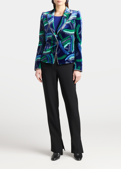 Shop Giorgio Armani Geometry Velvet Jacket In Multi