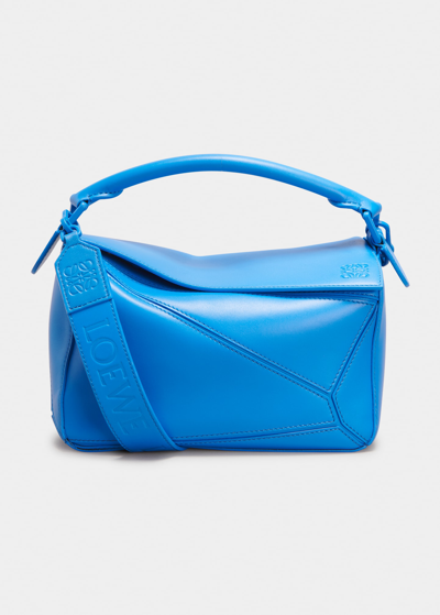 Shop Loewe Puzzle Small Leather Top-handle Bag In Scuba Blue