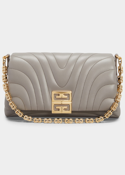 Shop Givenchy Small 4g Crossbody Bag In Calf Leather In 099 Stone Grey