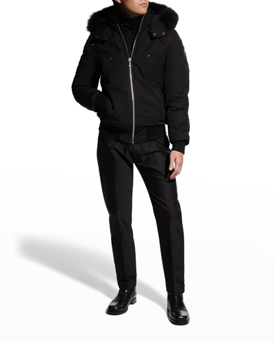 Moose Knuckles Ballistic Down Jacket In Black/black Fur