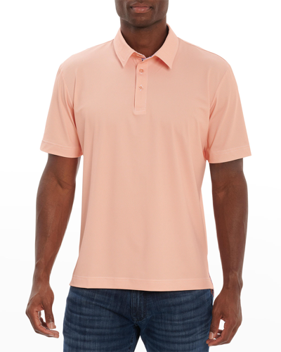 Shop Robert Graham Men's Mini-triangles Polo Shirt In Lt Orange