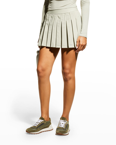 Shop Alo Yoga Varsity Tennis Mini Skirt In Limestone