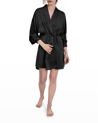 Shop Lunya Washable Silk Short Robe In Otium Tan
