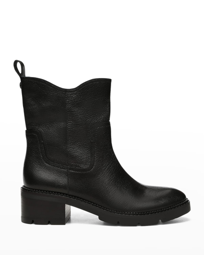 Shop Donald J Pliner Stella Leather Short Boots In Black