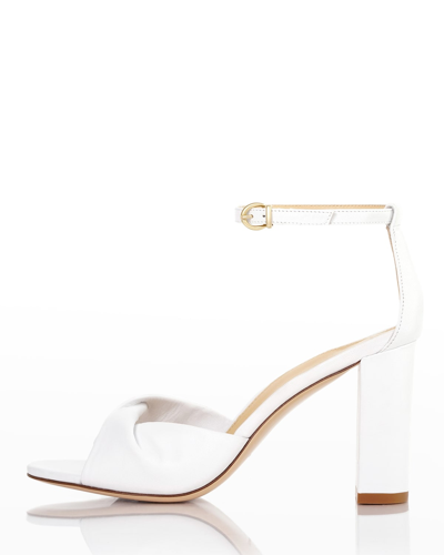 Shop Marion Parke Carrie Twisted Napa Ankle-strap Sandals In White