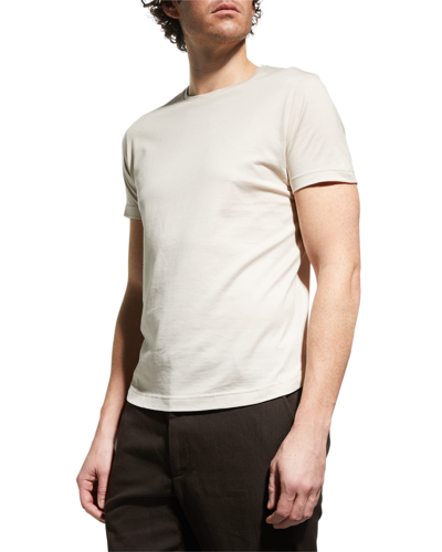 Shop Loro Piana Men's Silk Cotton Jersey T-shirt In A731 Earl Grey