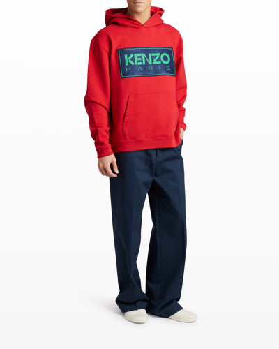 Shop Kenzo Men's Classic Logo Hoodie In Medium Red