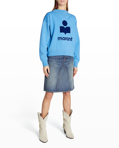 Shop Isabel Marant Étoile Moby Logo Sweatshirt In Blue
