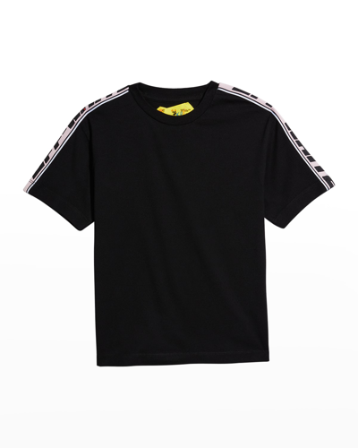 Shop Off-white Kid's Logo Band T-shirt In Black Black