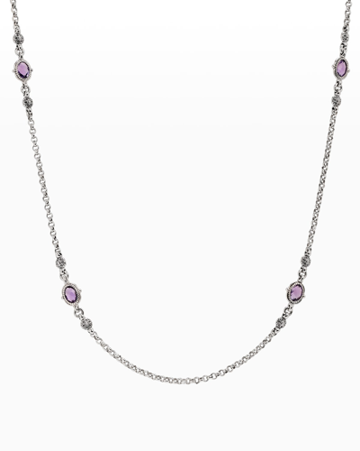 Shop Konstantino Silver And Gold Purple Amethyst Necklace