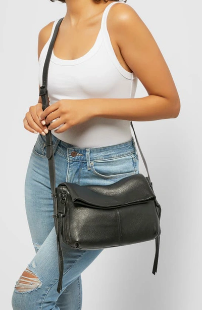 Aimee Kestenberg Free Bird Leather Shoulder Bag In Black W/ Black