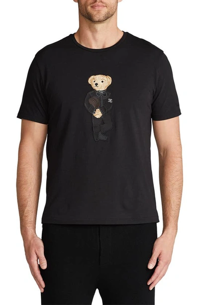 Ralph Lauren Purple Label Bear-embroidered Relaxed-fit Cotton-jersey T-shirt  In Classic Black | ModeSens