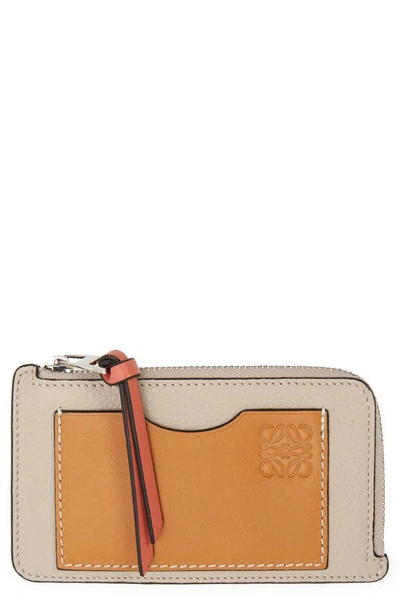 Shop Loewe Leather Card & Coin Case In Light Oat/ Honey 2463