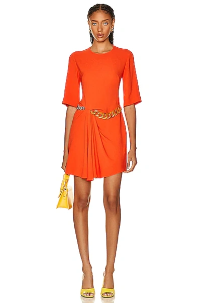 Shop Stella Mccartney Short Sleeve Mini Dress In Poppy
