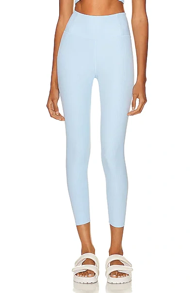 Shop Girlfriend Collective Rib High-rise Legging In Bluebell