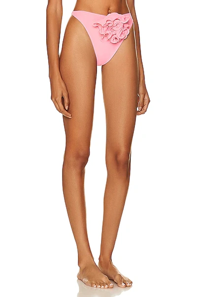 Shop Magda Butrym High Waisted Flower Bikini Bottom In Pink